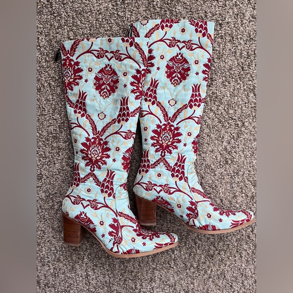 Rockwell Tharp Shoes - Rockwell Tharp Bora Bora knee high tapestry boots size 39 or 8 8.5